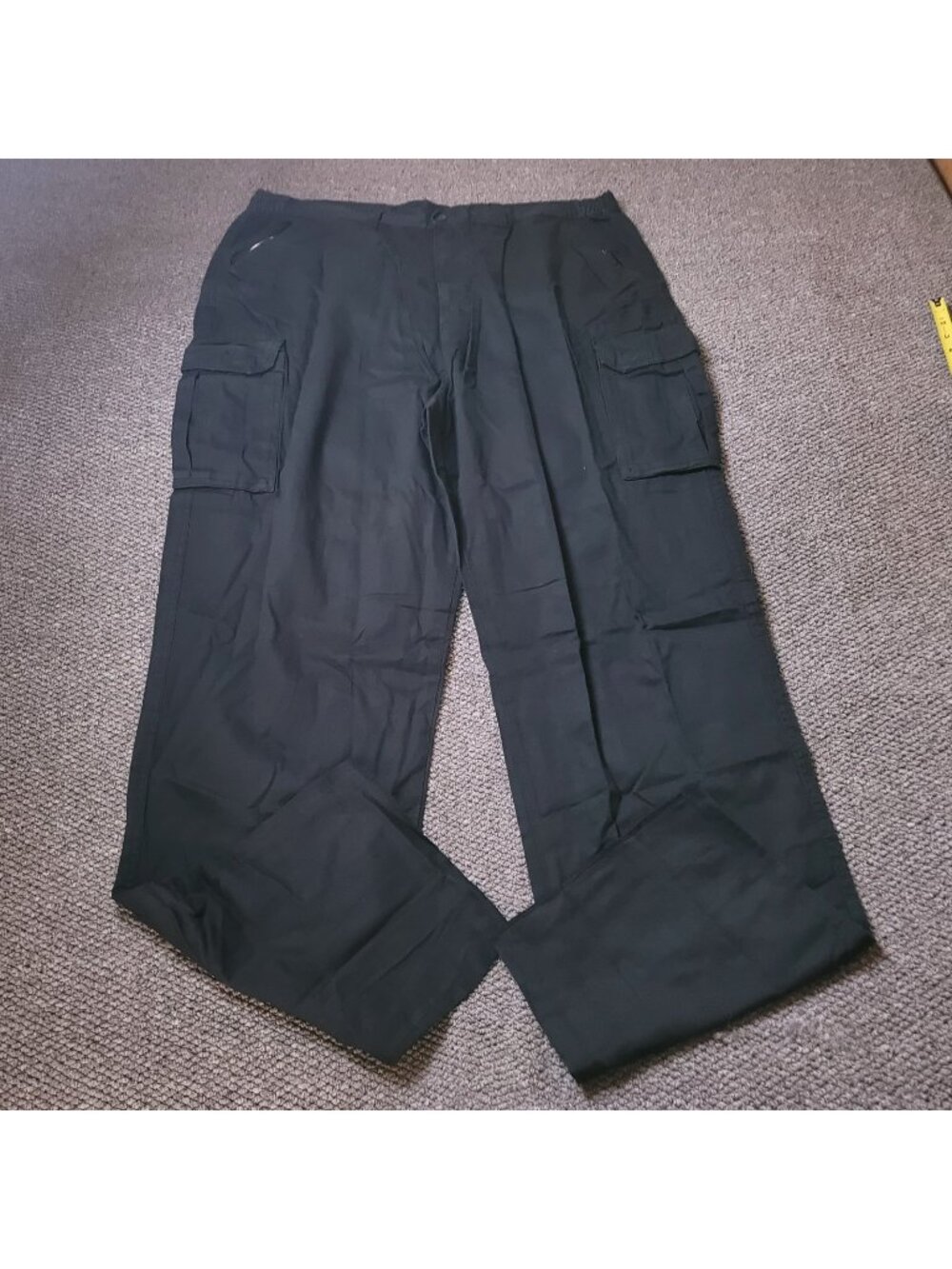 Boulder Creek Cargo Pants Mens 48 x40L Big Tall Khaki Elastic LL Chino Black y2K